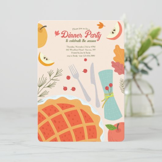 Invitation du dîner d'automne (Debout devant)
