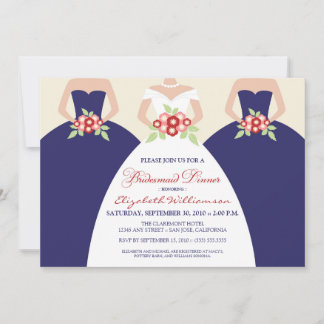 Invitation du dîner de mariée et d'épouse  (marine