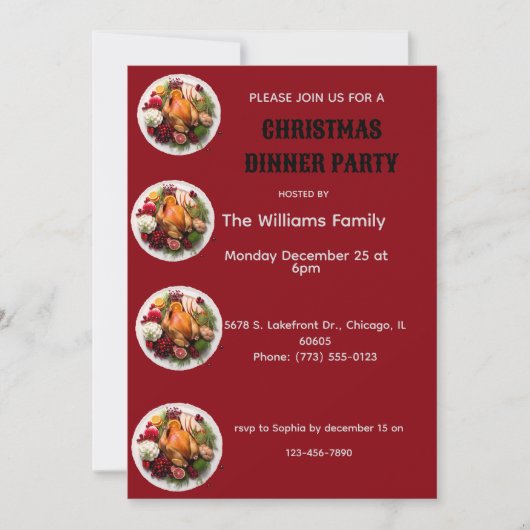 Invitation du dîner de Noël (Devant)