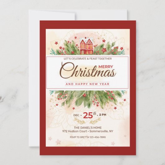 Invitation du dîner de Noël (Devant)