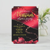 Invitation du dîner de Noël noir et rouge (Debout devant)