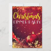 Invitation du dîner de Noël pétillant (Devant)