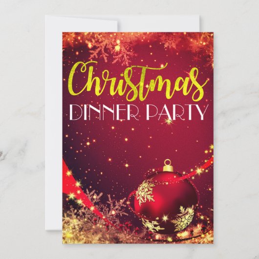 Invitation du dîner de Noël pétillant (Devant)