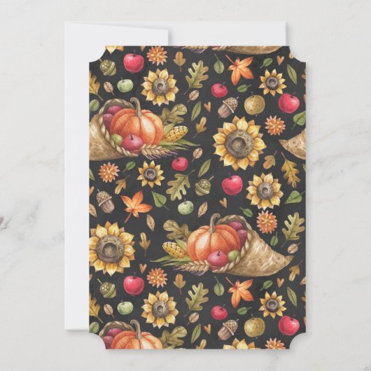 Invitation Du Dîner De Thanksgiving (Dos)