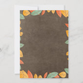 Invitation Du Dîner De Thanksgiving (Dos)