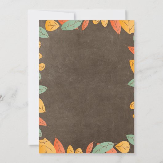 Invitation Du Dîner De Thanksgiving (Dos)