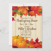 Invitation Du Dîner De Thanksgiving (Devant)