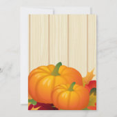 Invitation Du Dîner De Thanksgiving (Dos)