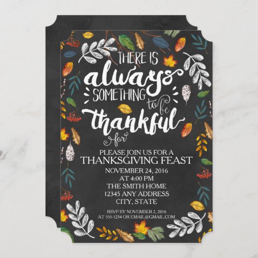 Invitation Du Dîner De Thanksgiving (Devant / Derrière)