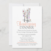 Invitation du dîner de Thanksgiving Tree Fall (Devant)