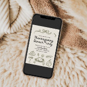 Invitation du dîner de Thanksgiving Whimsy Bow