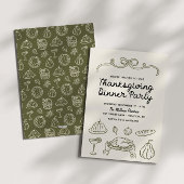 Invitation du dîner de Thanksgiving Whimsy Bow