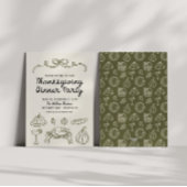 Invitation du dîner de Thanksgiving Whimsy Bow