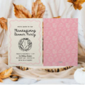 Invitation du dîner de Thanksgiving Whimsy Bow
