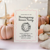 Invitation du dîner de Thanksgiving Whimsy Bow