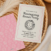 Invitation du dîner de Thanksgiving Whimsy Bow