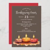 Invitation du Dîner des bougies Thanksgiving (Devant / Derrière)