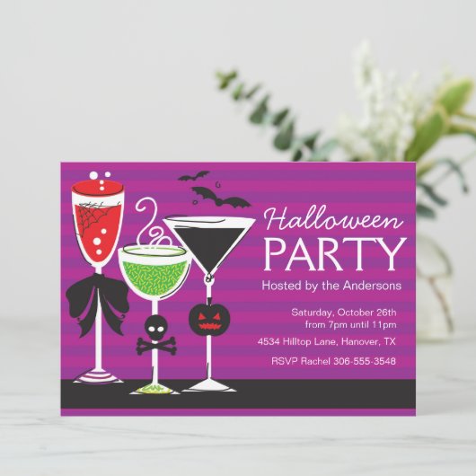 Invitation Du Dîner D'Halloween Martini (Debout devant)
