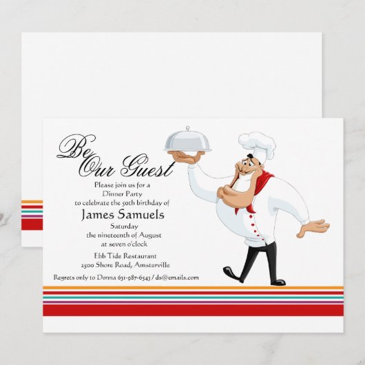 Invitation Du Dîner Du Chef Corky (Devant / Derrière)
