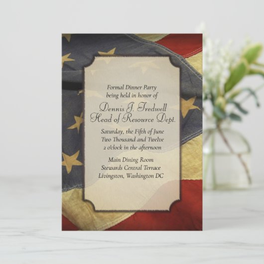 Invitation du Dîner du drapeau américain (Debout devant)