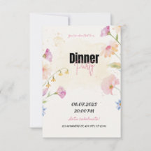 Invitation du Dîner Floral Pastel