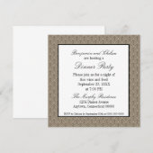 Invitation du dîner Metro Retro, Latte (Devant / Derrière)