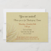 Invitation du dîner Thanksgiving (Dos)