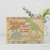 Invitation du Dinosaur Party - Personnalisée (Debout devant)