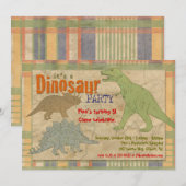 Invitation du Dinosaur Party - Personnalisée (Devant / Derrière)