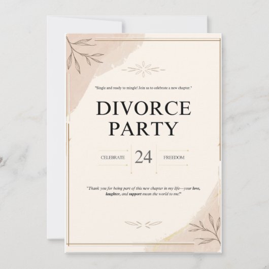 Invitation du Divorce Fun and Bold (Devant)