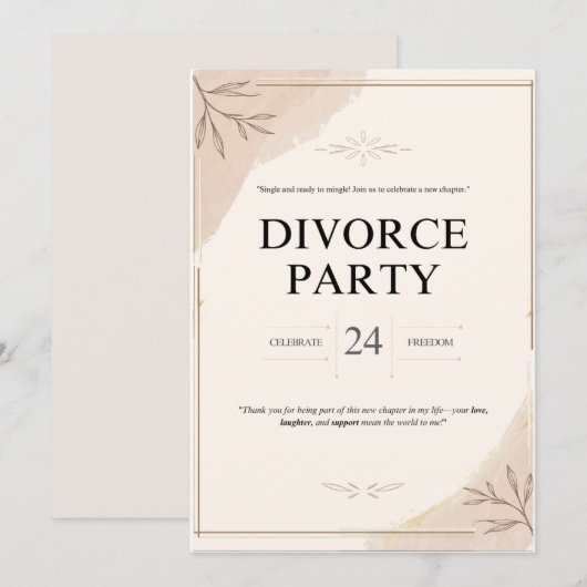 Invitation du Divorce Fun and Bold (Devant / Derrière)