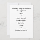 Invitation du Divorce Party de chapitre suivant (Dos)