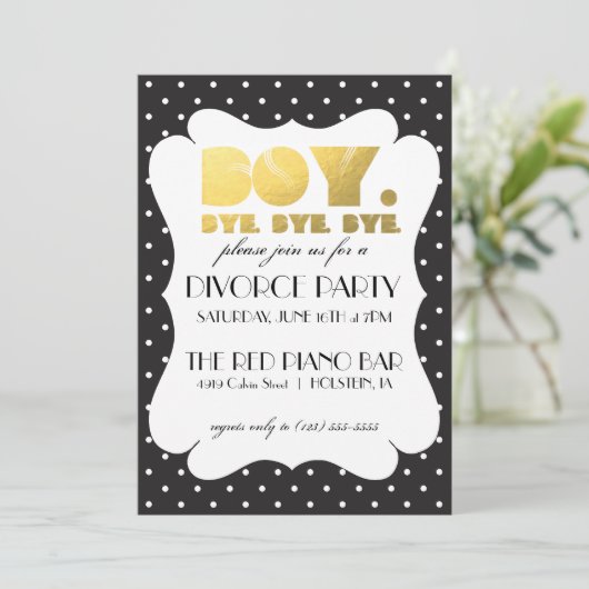 Invitation du Divorce Party - Garçon Bye (Debout devant)