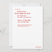 Invitation du DJ Club Party (Dos)