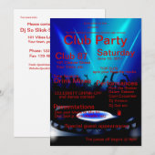 Invitation du DJ Club Party (Devant / Derrière)