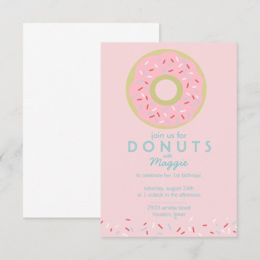 Invitation du Donut Party (Devant / Derrière)