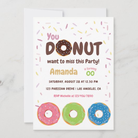 Invitation du Donut Party (Devant)