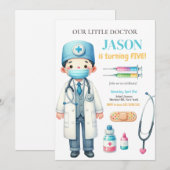 Invitation du Dr Médicale Anniversaire de enfant P (Devant / Derrière)