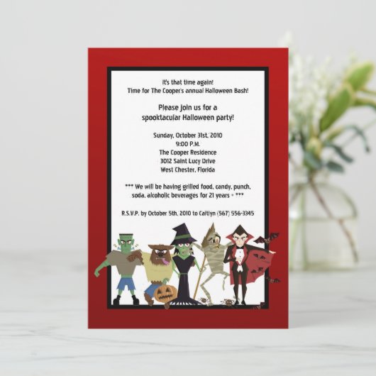 Invitation du DraculaMonster Halloween Bash Party  (Debout devant)