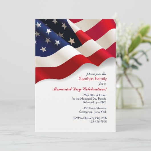 Invitation du drapeau américain (Debout devant)