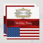 Invitation du drapeau américain Rouge Blanc Bleu (Devant / Derrière)