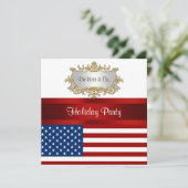 Invitation du drapeau américain Rouge Blanc Bleu (Debout devant)