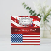 Invitation du drapeau américain Rouge Blanc Bleu A (Debout devant)