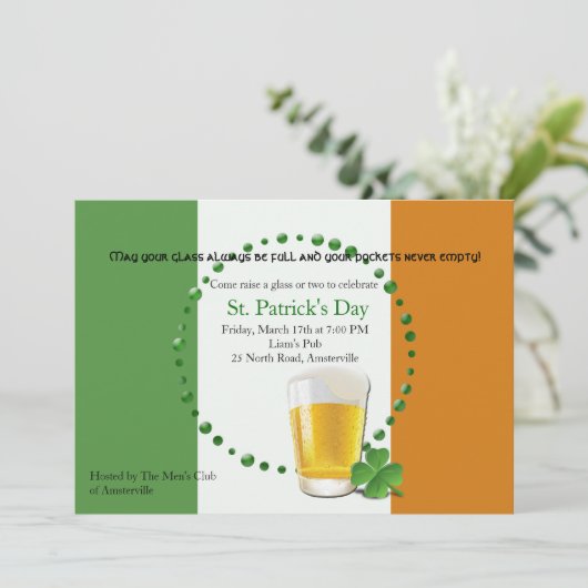 Invitation du Drapeau irlandais St. Patrick's Day (Debout devant)