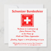 Invitation du drapeau suisse à un événement thémat (Dos)