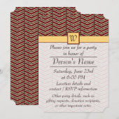 Invitation du Empreinte de léopard Chevron Party (Devant / Derrière)