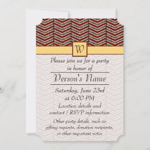 Invitation du Empreinte de léopard Chevron Party