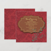 Invitation du Étiquette Vintage Thanksgiving Party (Devant / Derrière)