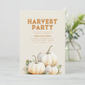 Invitation du Fall Harvest Party avec Citrouilles (Debout devant)