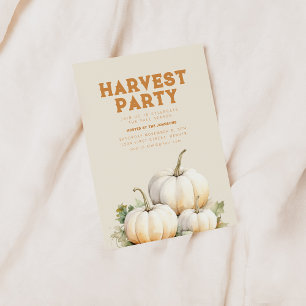 Invitation du Fall Harvest Party avec Citrouilles